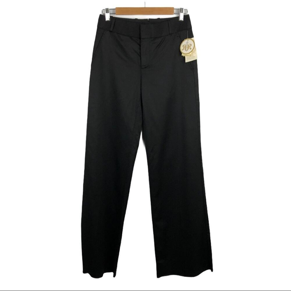 NWT Rachel Roy Julian Relaxed Boyfriend Black High Rise Trouser Wide Leg Size 0